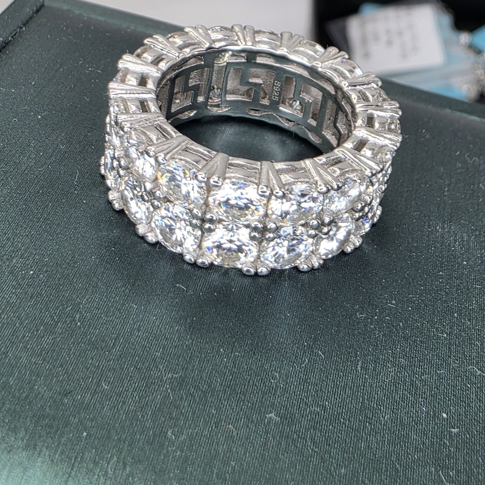 ✨ 8CTW . 2 Row. Moissanite Eternity Band | Solid S925 Sterling Silver ✨ - Picture 8 of 8